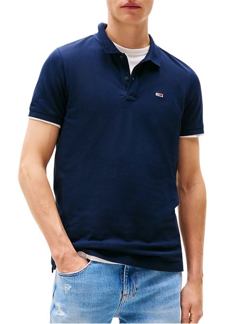 Polo uomo blu in cotone Tommy Jeans | DM0DM20676C1G